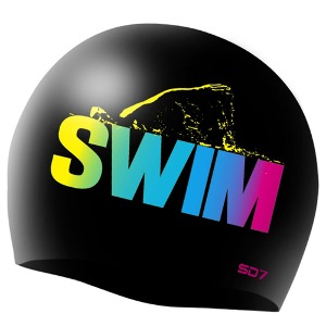 SD7 실리콘수모 수영 수모 스윔자유형 - BLK 블랙