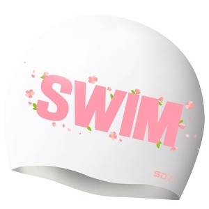 SD7 실리콘수모 수영 수모 벚꽃스윔 - WHT 화이트
